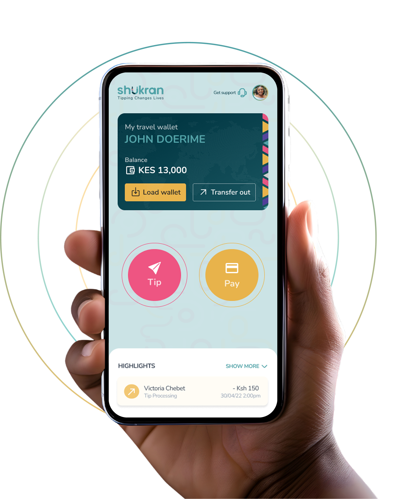 Shukran Mobile App Interface